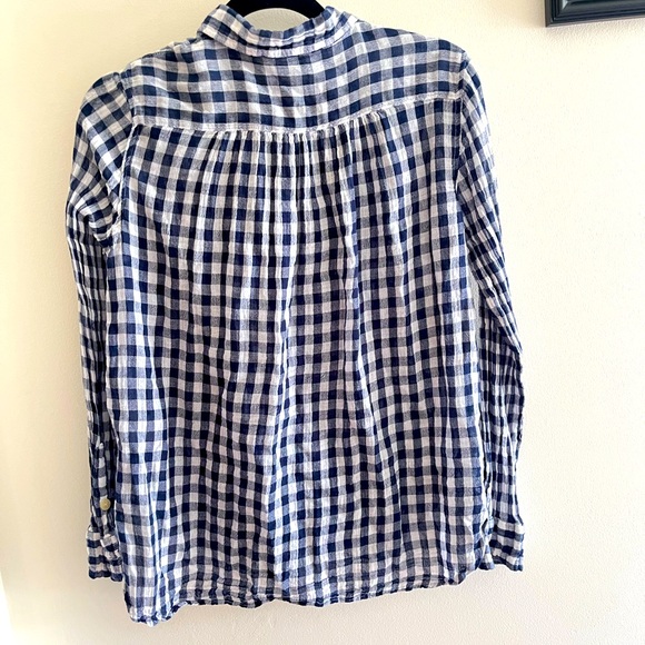 Blue & white gingham plaid button down shirt 100% cotton Ralph Lauren size M - Picture 2 of 7